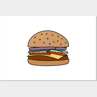 Hamburger Illustration Posters and Art